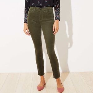 LOFT zip ankle corduroy pants